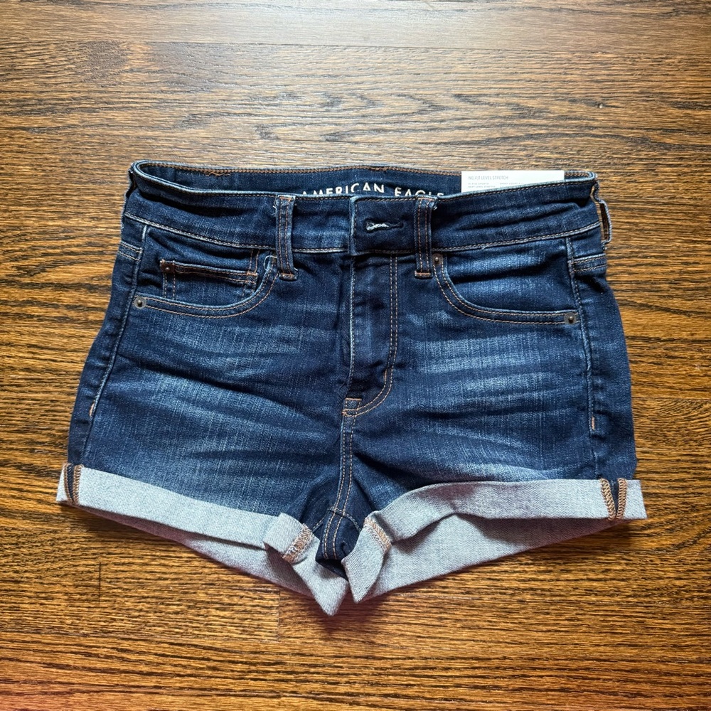American Eagle Hi-rise Shortie jean shorts